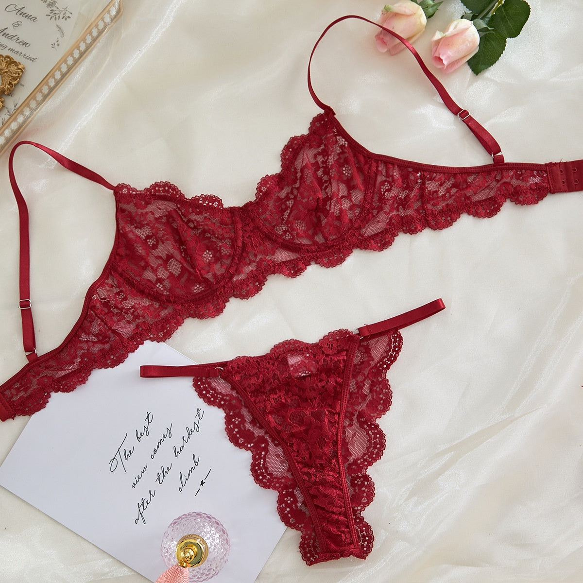 Ethereal Lace Sheer Set