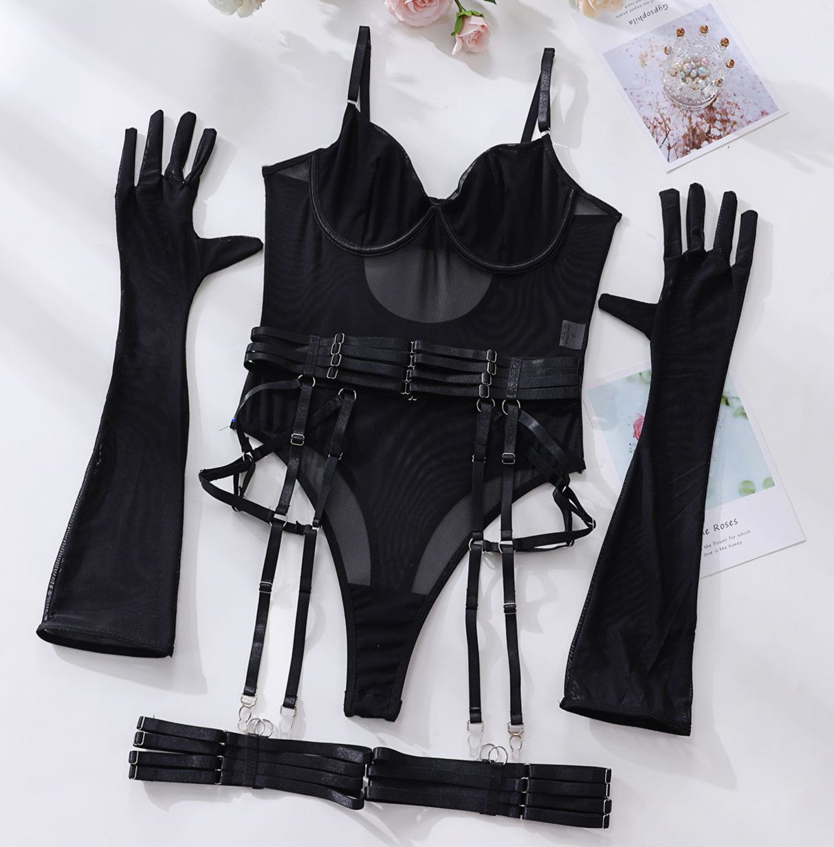 Temptress Mesh Bodysuit Set