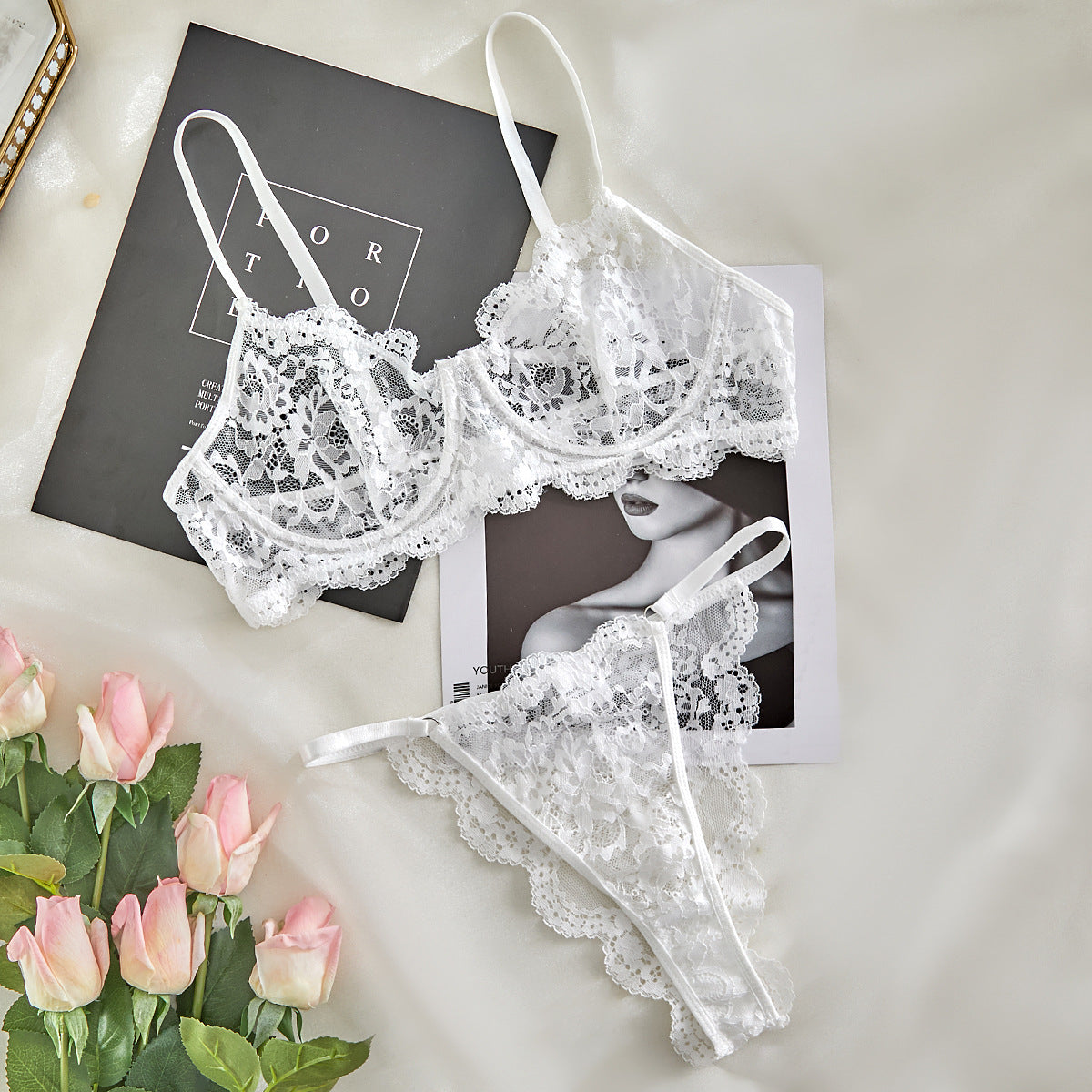 Ethereal Lace Sheer Set