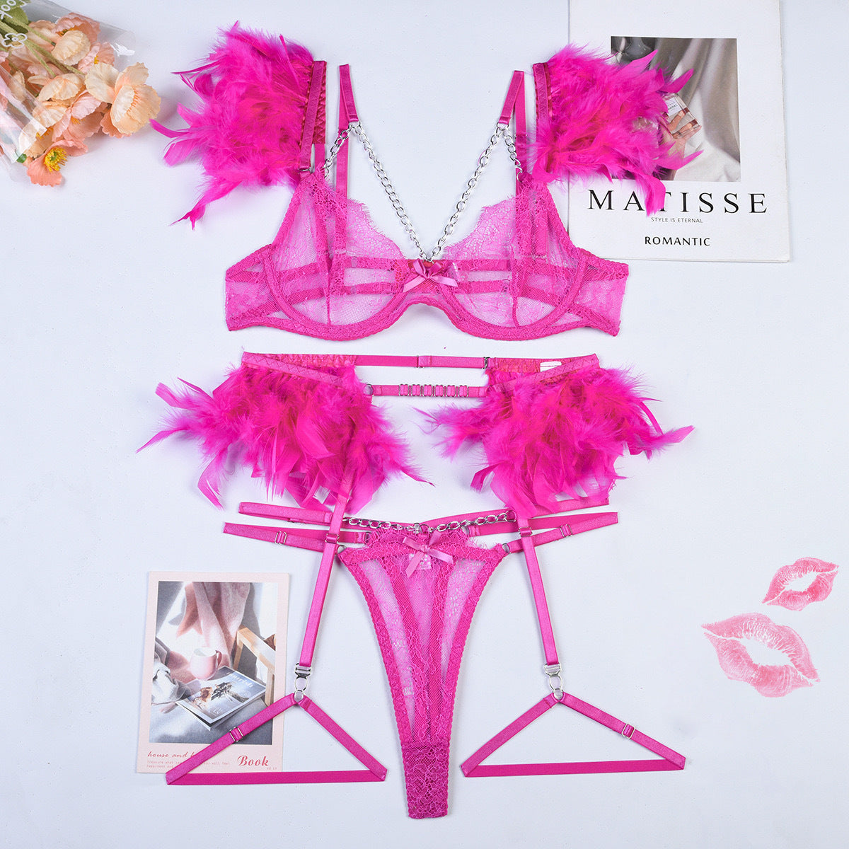Blush Crimson Chain Four-Piece Set