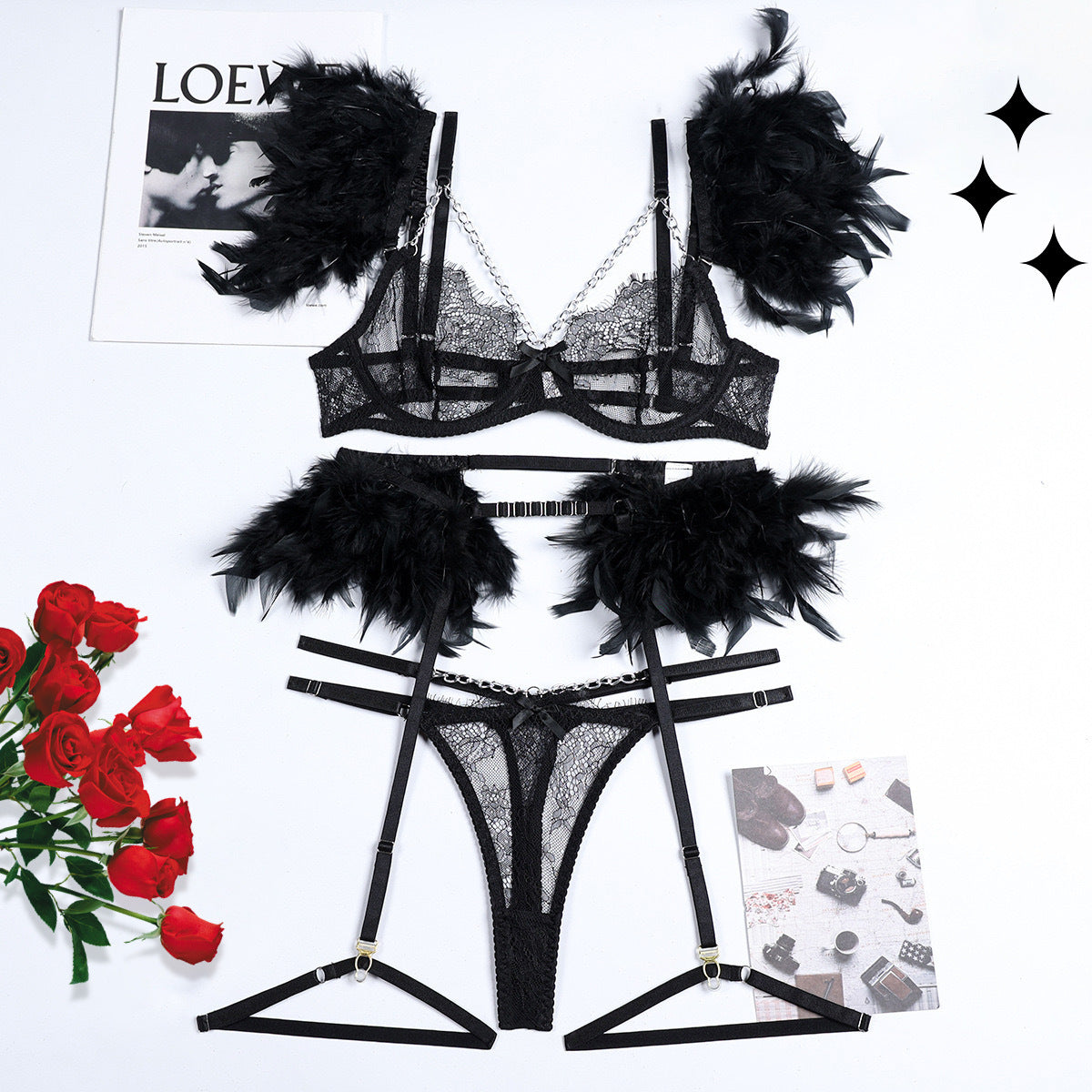 Blush Crimson Chain Four-Piece Set