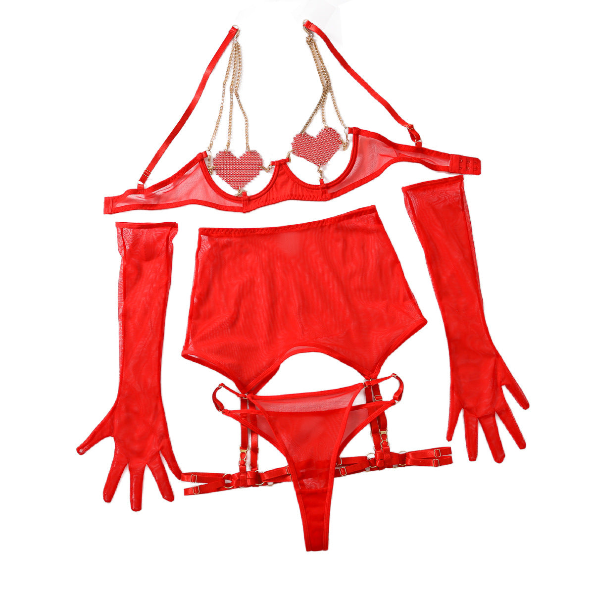 Heartbound Mesh Five-Piece Set