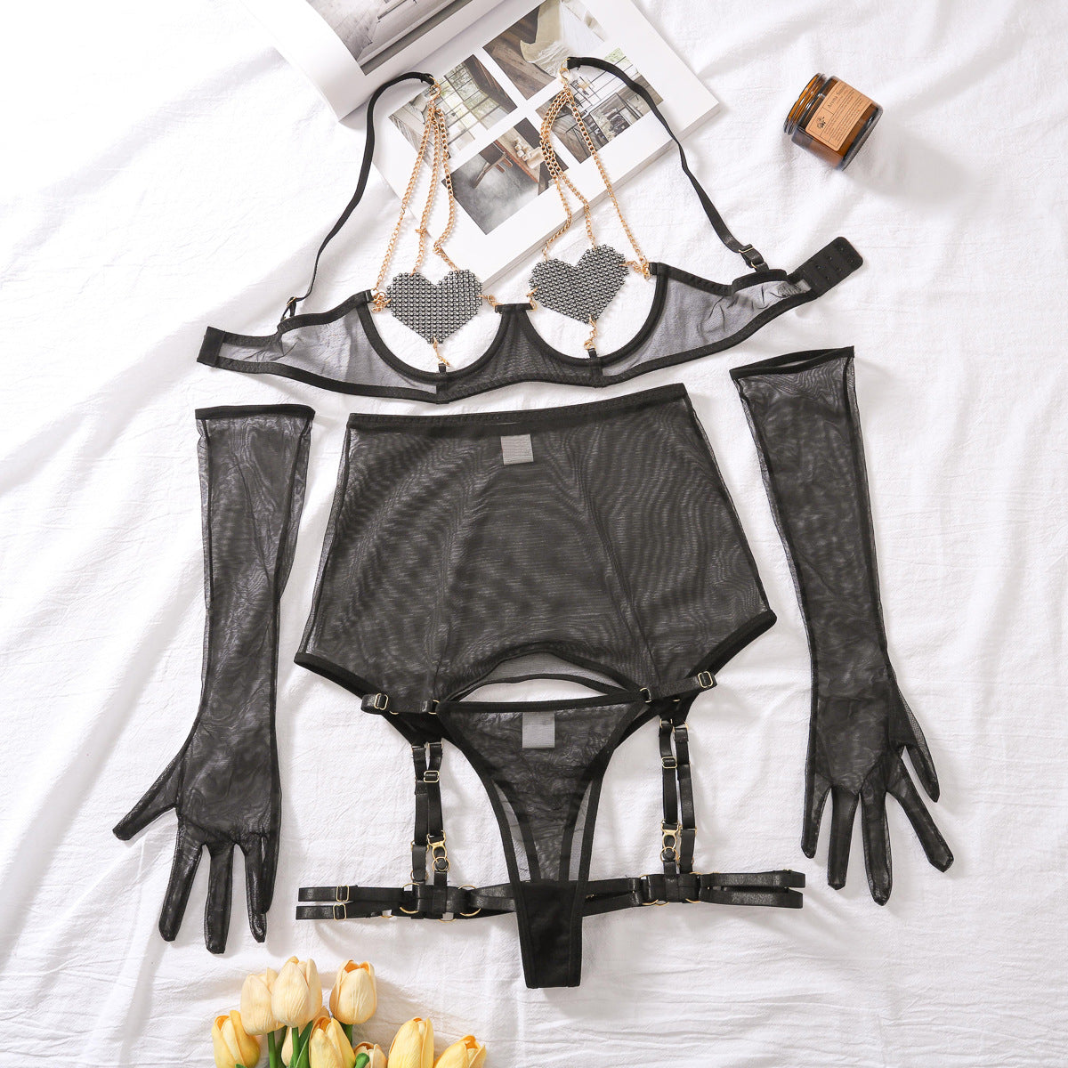 Heartbound Mesh Five-Piece Set