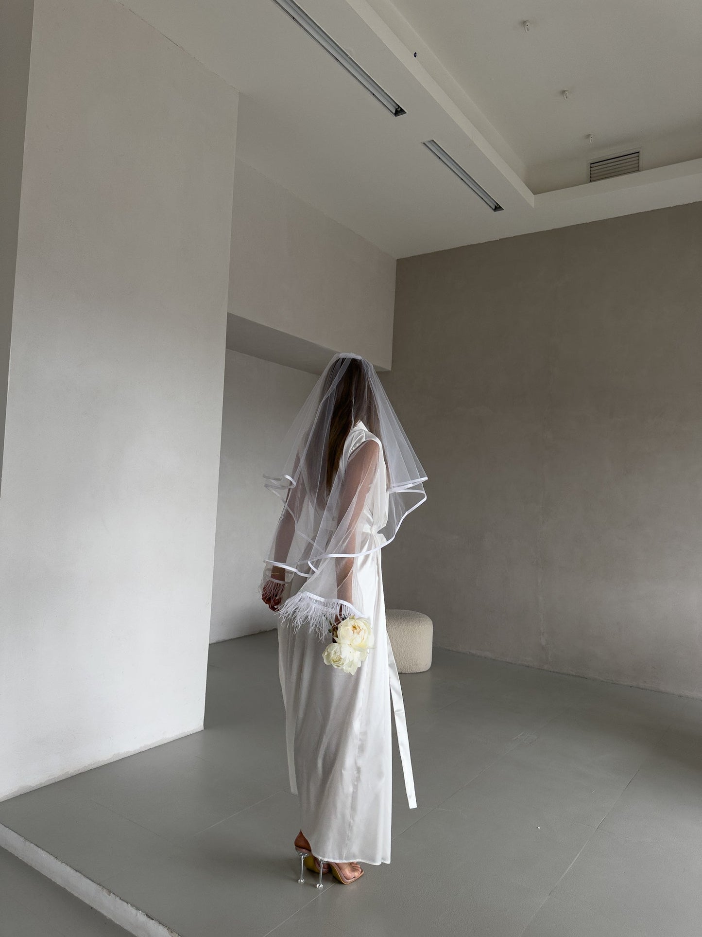 Personalised White Satin Luxury Robe with Custom Embroidery-2