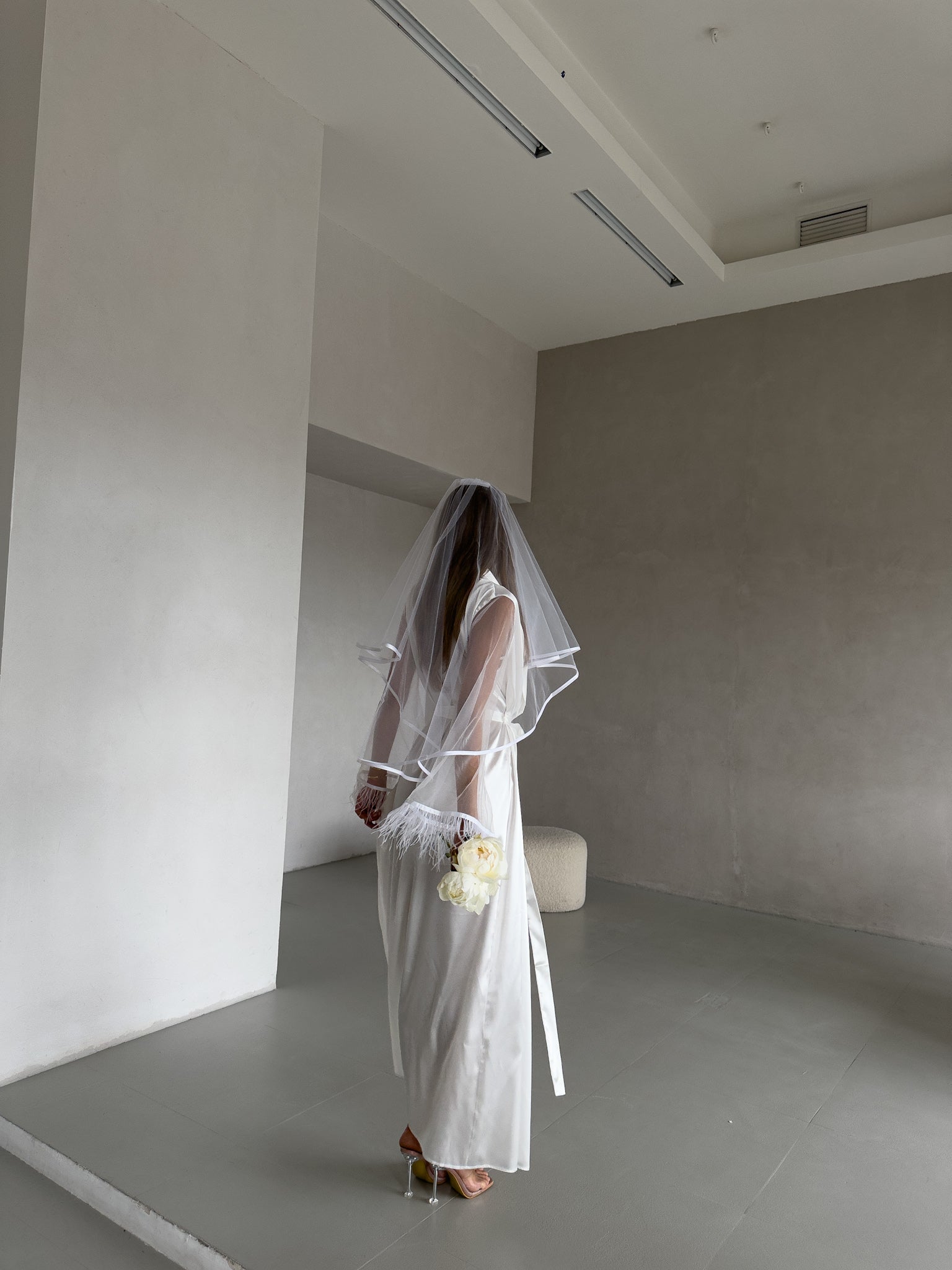 Personalised White Satin Luxury Robe with Custom Embroidery-2